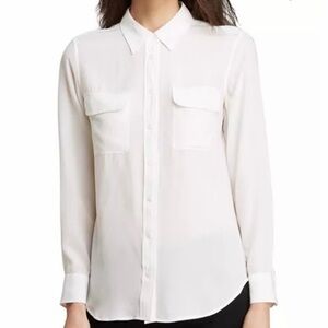 Equipment Slim Signature Silk White Shirt XS